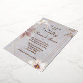 faire-part de mariage floral de feuille réelle (Rotation)