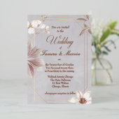 faire-part de mariage floral de feuille réelle (Debout devant)