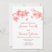 Faire-part de mariage floral de fleurs de cerisier (Devant)