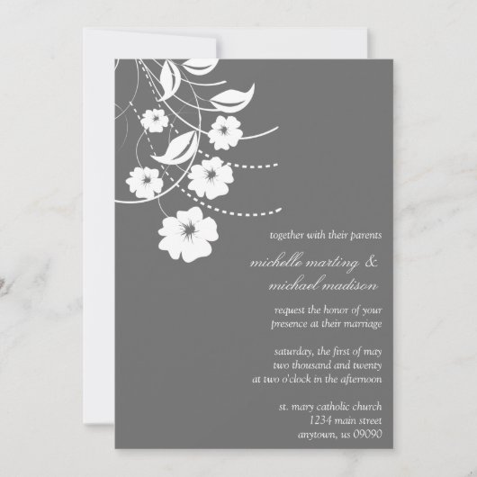 Faire-part de mariage floral de Flourish (Devant)