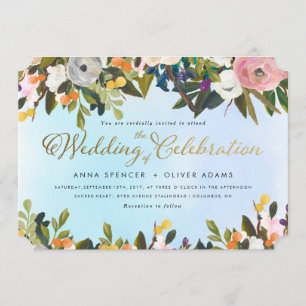 Faire-part de mariage floral de jardin rêveur