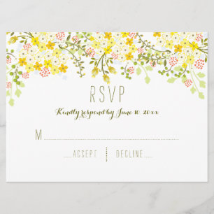 Faire-part de mariage floral de jaune de gloire de