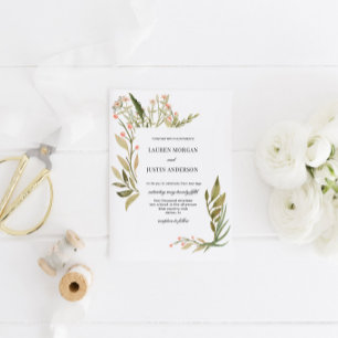 Faire-Part de Mariage Floral de la Forêt Magique