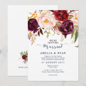 Faire-part de mariage floral de la marine de Bourg (Devant / Derrière)