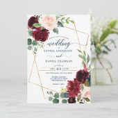 Faire-part de mariage floral de la marine de Bourg (Debout devant)