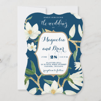Faire-part de mariage floral de la marine de Magno