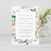 Faire-part de mariage floral de l'aquarelle de pri (Debout devant)