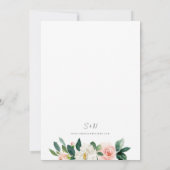 Faire-part de mariage floral de l'aquarelle de pri (Dos)