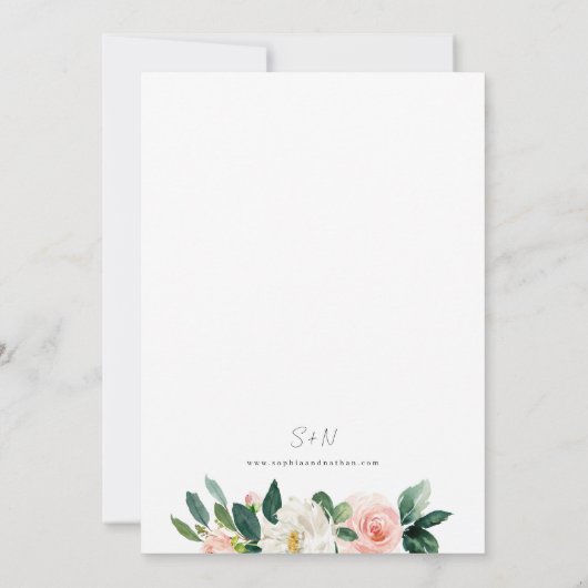 Faire-part de mariage floral de l'aquarelle de pri (Dos)