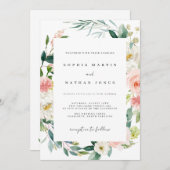 Faire-part de mariage floral de l'aquarelle de pri (Devant / Derrière)