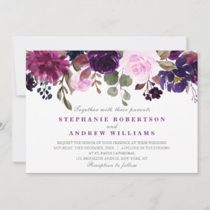 Faire-part de mariage floral de lavande violette