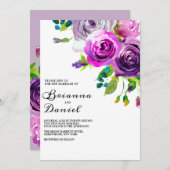 Faire-part de mariage floral de Lavender (Devant / Derrière)