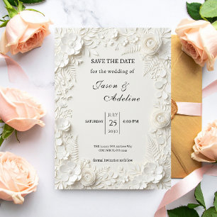 Faire-part de mariage floral de luxe moderne