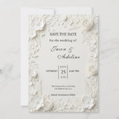 Faire-part de mariage floral de luxe moderne (Devant)