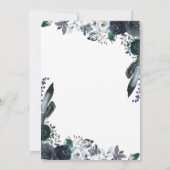 Faire-part de mariage floral de marine d'aquarelle (Dos)