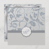 Faire-part de mariage floral de monogramme (Devant / Derrière)