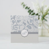 Faire-part de mariage floral de monogramme (Debout devant)