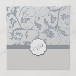 Faire-part de mariage floral de monogramme