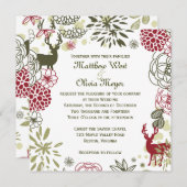 Faire-part de mariage floral de Noël de renne (Devant / Derrière)