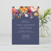 Faire-part de mariage floral de Paprika Bourgogne (Debout devant)