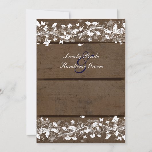 Faire-part de mariage floral de Planes de bois (Dos)