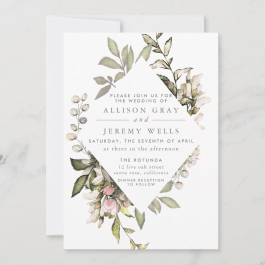 Faire-part de mariage floral de printemps (Devant)