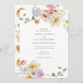 Faire-part de mariage floral de printemps (Devant / Derrière)