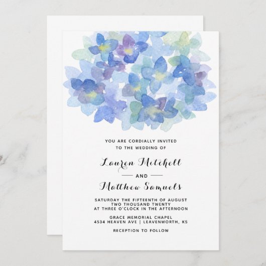 Faire-part de mariage floral de printemps (Devant / Derrière)