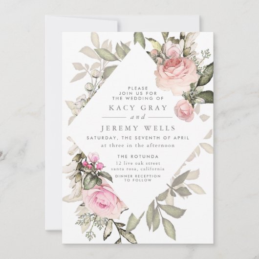 Faire-part de mariage floral de printemps (Devant)