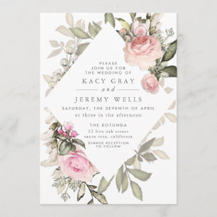 Faire-part de mariage floral de printemps