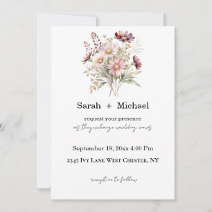 Faire-part de mariage floral de printemps