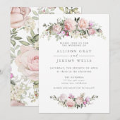 Faire-part de mariage floral de printemps (Devant / Derrière)