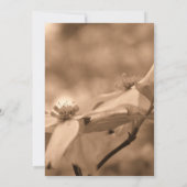 Faire-part de mariage floral de Sepia Dogwood (Dos)