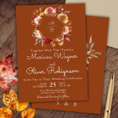 Faire-part de mariage Floral de Terracotta Bourgog