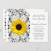 Faire-part de mariage floral de tournesol (Devant / Derrière)