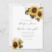 Faire-part de mariage floral de tournesol rustique (Devant)