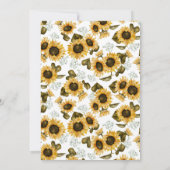 Faire-part de mariage floral de tournesol rustique (Dos)