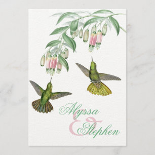 Faire-part de mariage floral des colibris tropicau