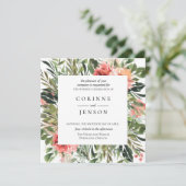 Faire-part de mariage floral d'été bohème (Debout devant)