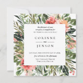 Faire-part de mariage floral d'été bohème (Devant)