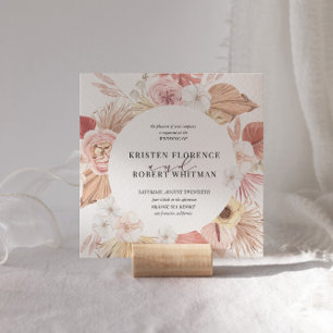 Faire-part de mariage floral d'été rustique