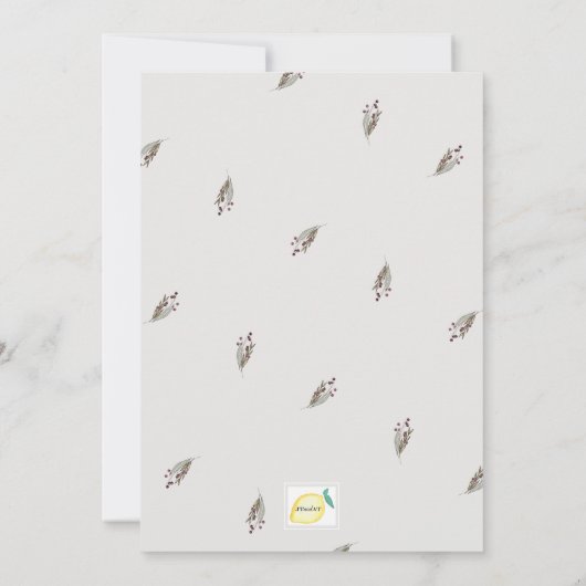 Faire-part de mariage Floral d'hiver (Dos)