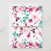 Faire-part de mariage floral d'inspiration rose (Dos)