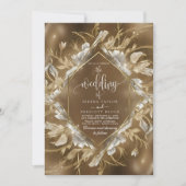 Faire-part de mariage Floral Doré (Devant)