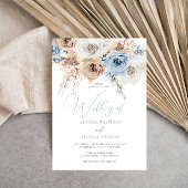 Faire-part de mariage floral Dusty Blue Boho