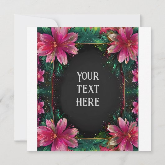 Faire-part de mariage floral dynamique (Dos)