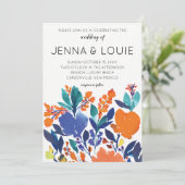 Faire-part de mariage floral dynamique (Debout devant)