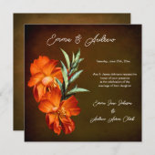 Faire-part de mariage floral ectique du coucher du (Devant / Derrière)