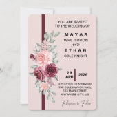 Faire-part de mariage floral élégant  (Devant)