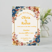 Faire-part de mariage floral élégant (Debout devant)